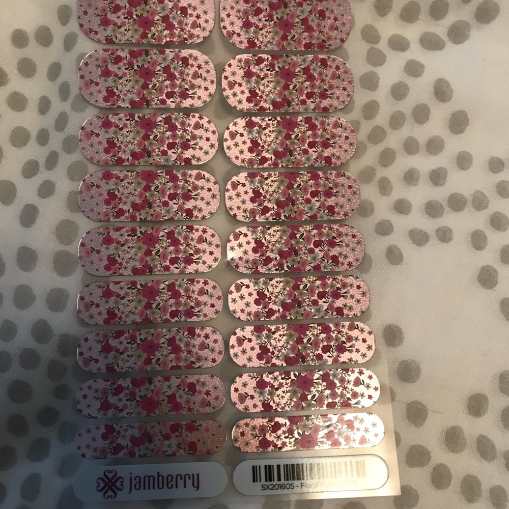Jamberry Pink Floral Nail Wraps